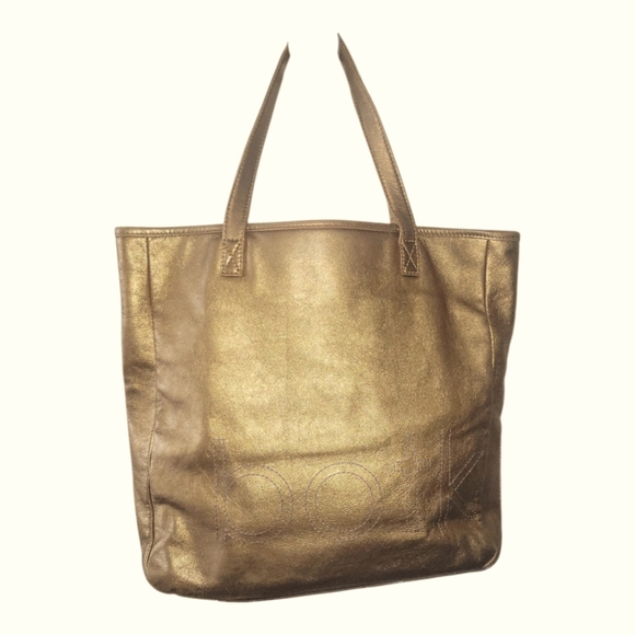 Botkier Metallic Gold Stylish Soho Stitched Tote Bag - Picture 9 of 12
